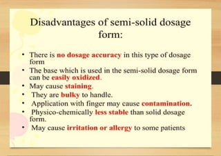 SEMI-SOLID DOSAGE FORMS gels and creams