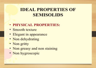 SEMI-SOLID DOSAGE FORMS gels and creams