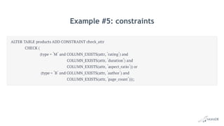 Example #5: constraints
 