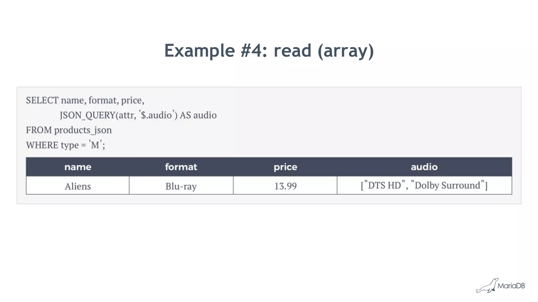 Example #4: read (array)
 