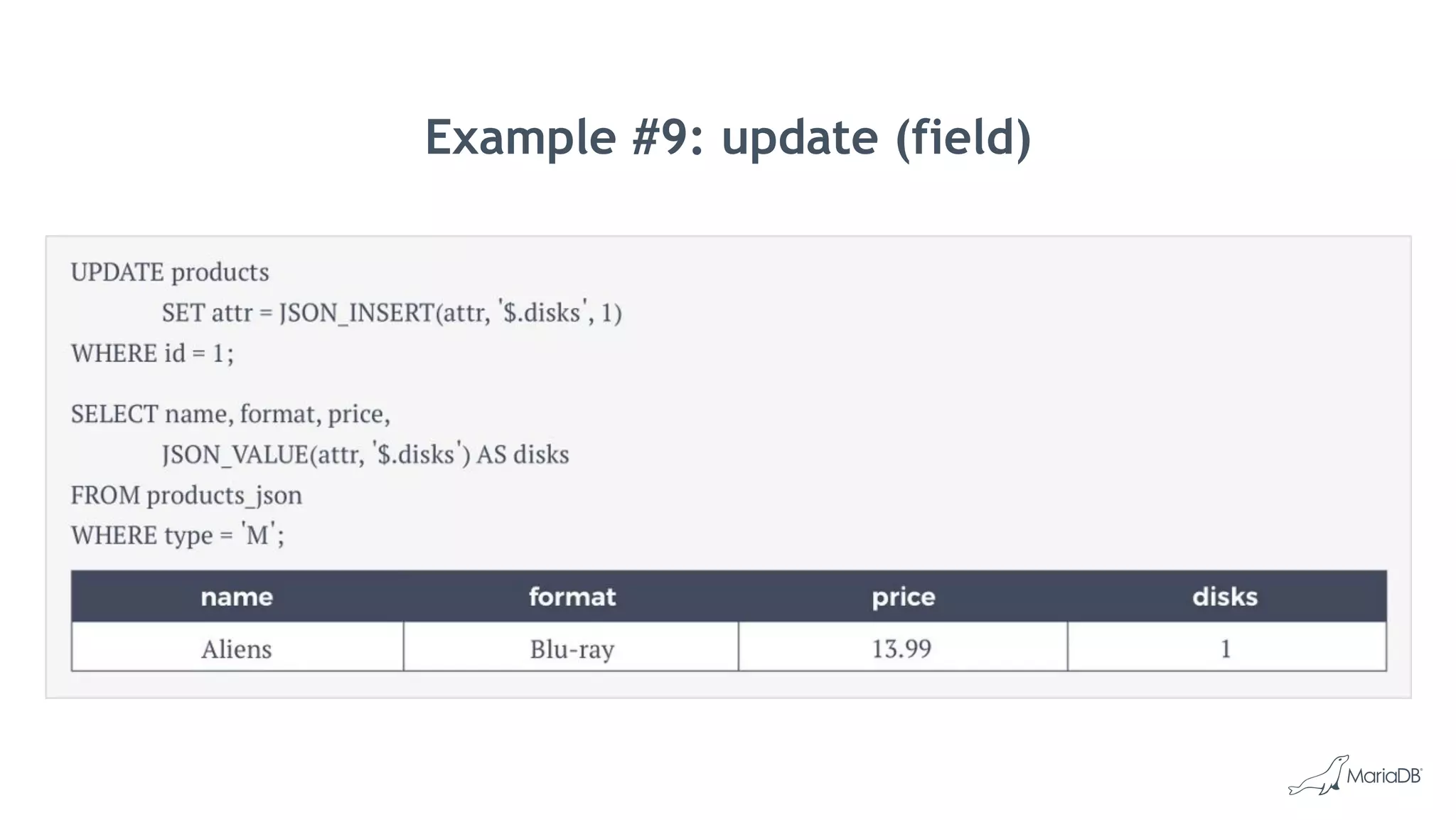 Example #9: update (field)
 