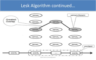 Lesk Algorithm Nlp Semi supervised approach for word sense disambiguation | PPTX