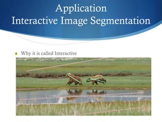 Application
Interactive Image Segmentation
S Why it is called Interactive

 