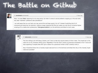 The Battle on Github
 