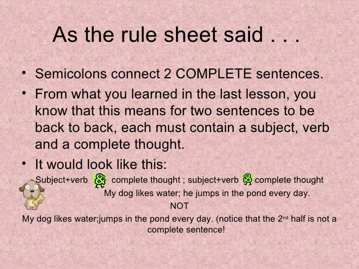 Semicolon Cautions