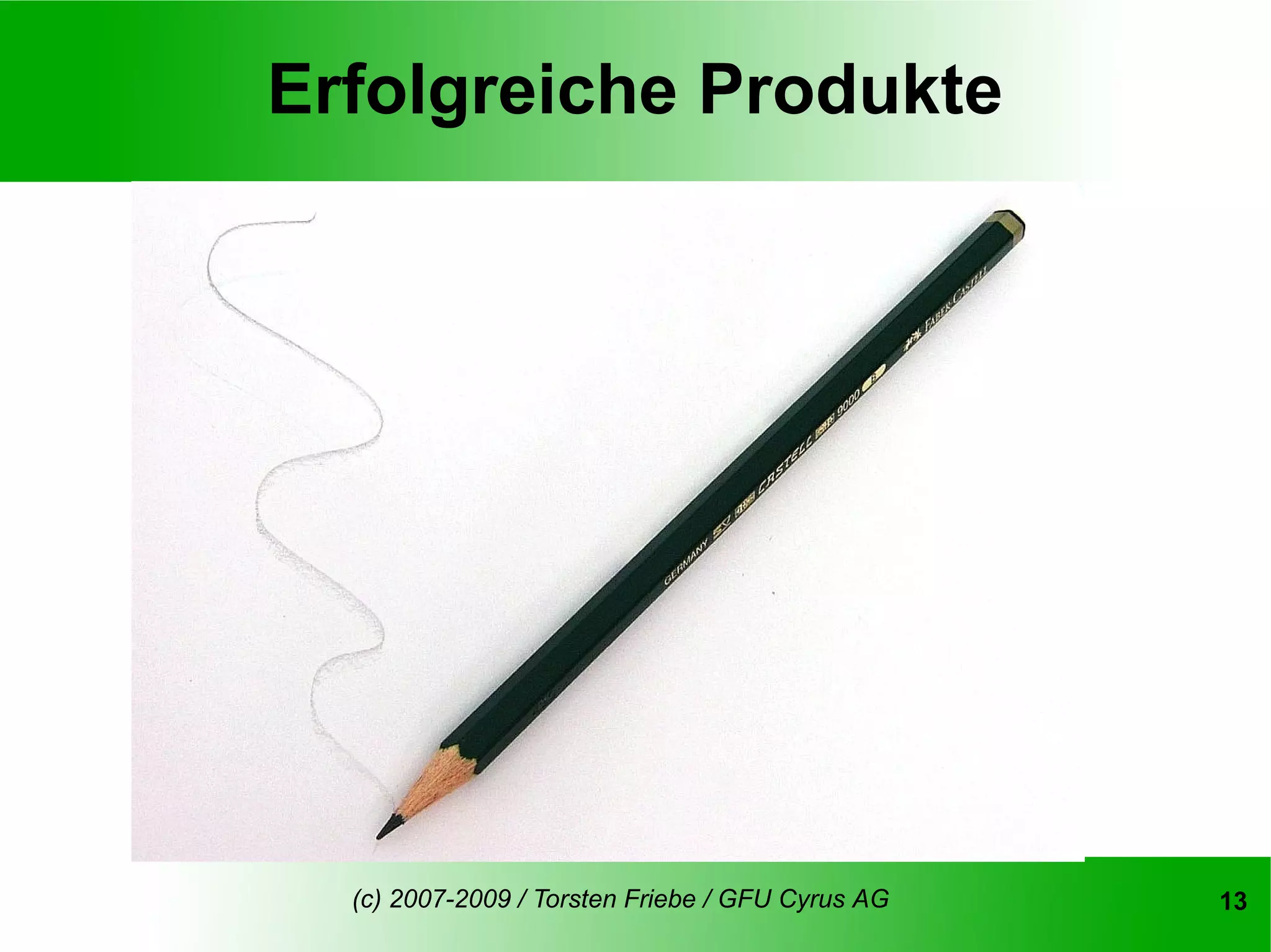 Erfolgreiche Produkte




  (c) 2007-2009 / Torsten Friebe / GFU Cyrus AG   13
 