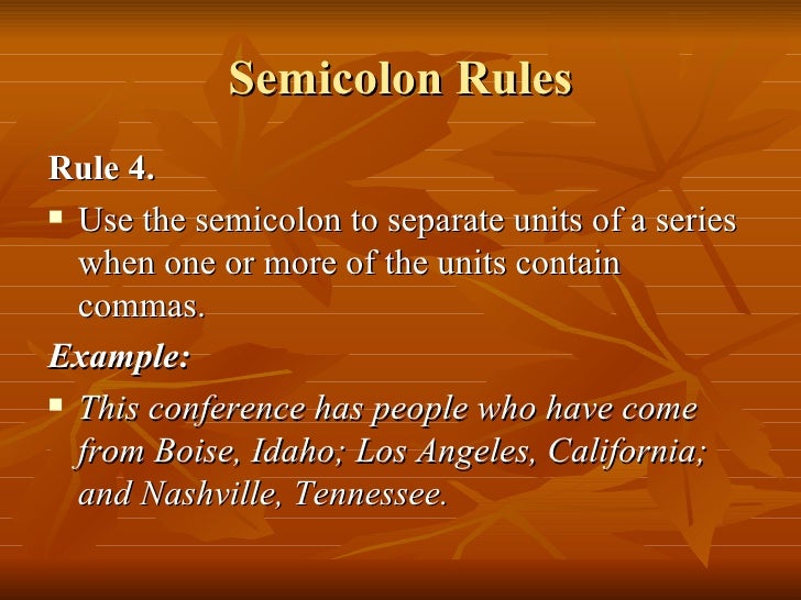 Semicolon rules