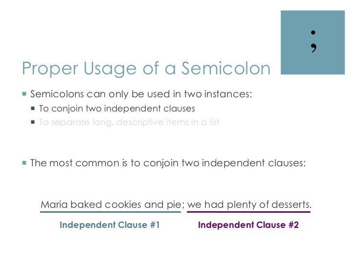 Semicolons
