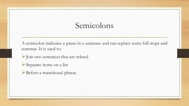 Semicolons