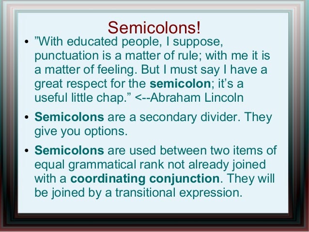 Semicolons online
