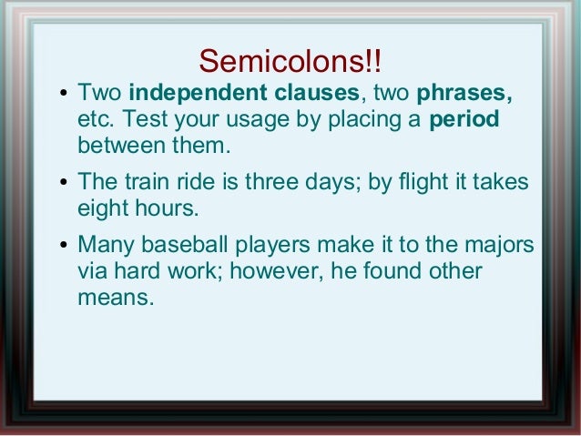 Semicolons online
