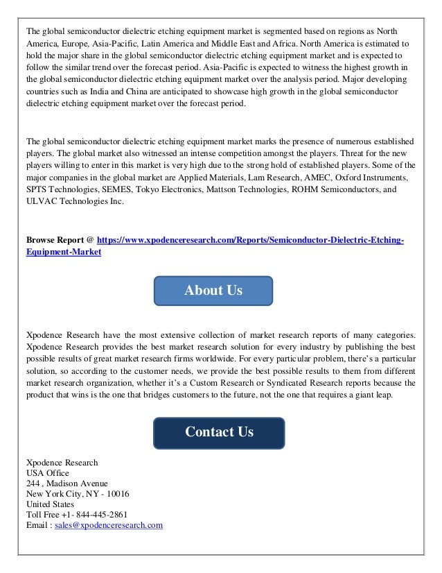 Semiconductor dielectric etching equipment market