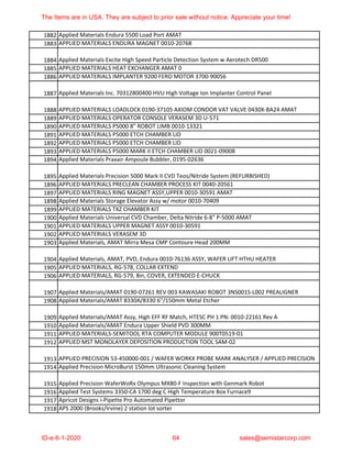 Semiconductor Equipment and Spare Parts 3 | PDF