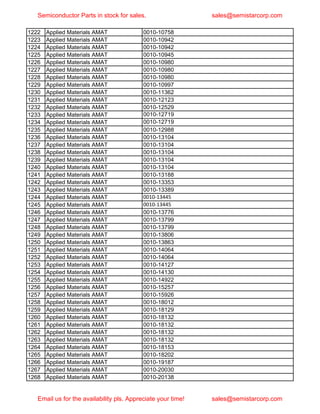 Semiconductor equipment parts in stock march 2020 part1 | PDF