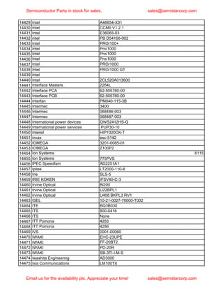 Semiconductor equipment parts in stock march 2020 part 2 | PDF