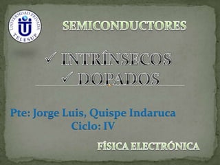 Pte: Jorge Luis, Quispe Indaruca
Ciclo: IV
 
