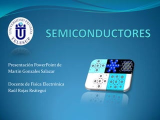Presentación PowerPoint de
Martin Gonzales Salazar
Docente de Física Electrónica
Raúl Rojas Reátegui
 