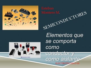 Elementos que
se comporta
como
conductor y
como aislante
Esteban
Montero M.
ELECTROTECNIA 5-10
 