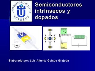 SemiconductoresSemiconductores
intrínsecos yintrínsecos y
dopadosdopados
Elaborado por: Luis Alberto Colque Grajeda
 
