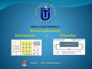 FÍSICA ELECTRÓNICA
Semiconductores
Intrínsecos y Dopados
Alumno : Fredy Yupanqui Muñoz
 