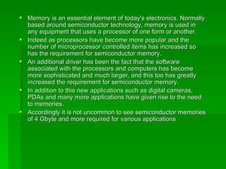 Semiconductor memories | PPT