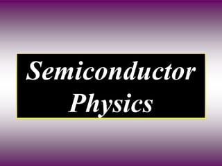 Semiconductor
Physics
 