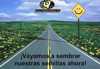 ¡Vayamos a sembrar nuestras semillas ahora! 