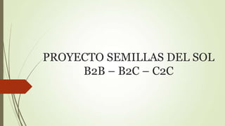 PROYECTO SEMILLAS DEL SOL
B2B – B2C – C2C
 