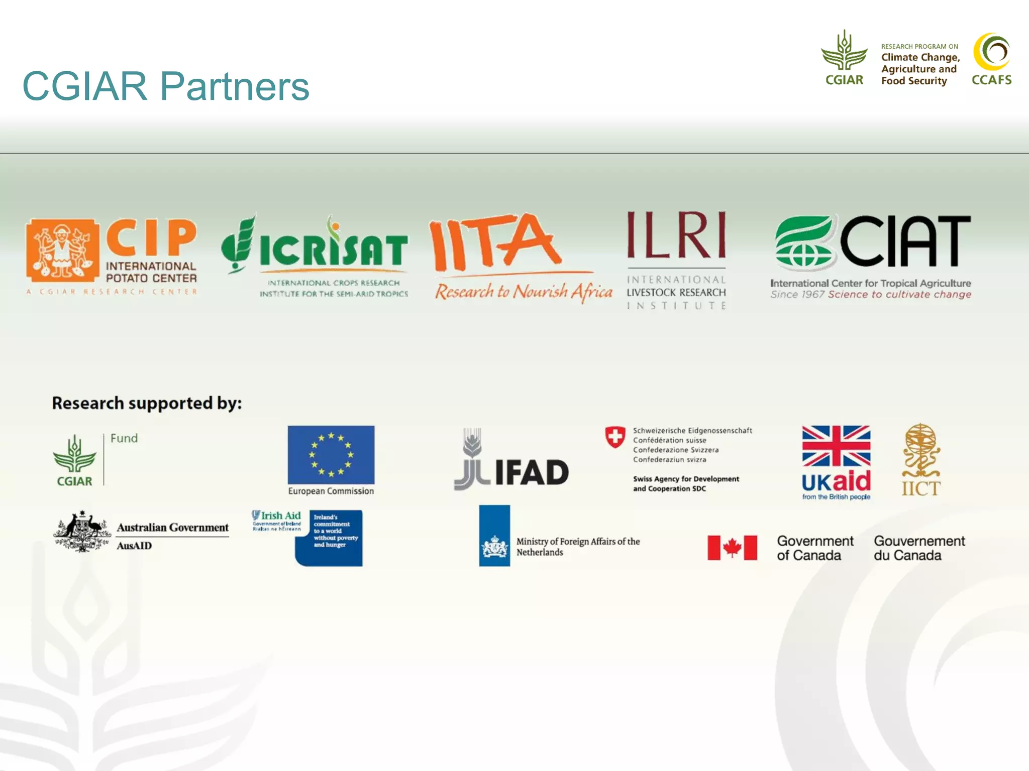 CGIAR Partners
 