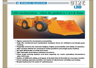 LHD mechanization – where the gradient is 1 in 6 & flatter




                           ISN
 