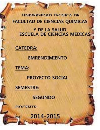 Proyecto Social: Cuidado y Protección Social