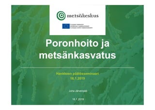 Juha Järvenpää
16.1.2019
Poronhoito ja
metsänkasvatus
Hankkeen päätösseminaari
16.1.2019
 