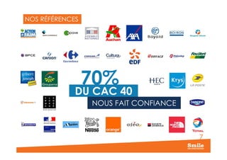 NOS RÉFÉRENCES
70%
7
70%
DU CAC 40
NOUS FAIT CONFIANCE
 