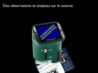 Des observations et analyses sur le tutorat
 