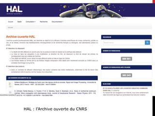 HAL : l’Archive ouverte du CNRS
 