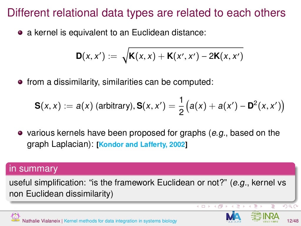 Kernel methods for data integration in systems biology