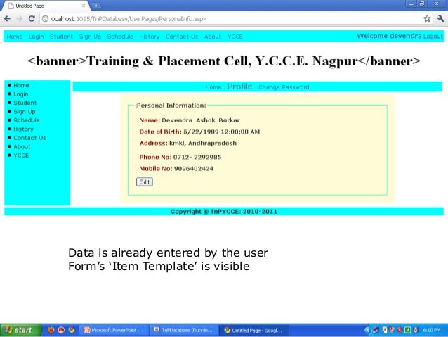 student database template