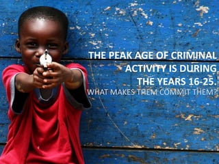 Future DirectionCRIMEDEFINITION“an action which constitutes a serious offence against an individual or the state and is punishable by law.” - Concise Oxford Dictionary“an act or the commission of an act that is forbidden or the omission of a duty that is commanded by a public law and that makes the offender liable to punishment by that law”	   - Merriam Webster Dictionary