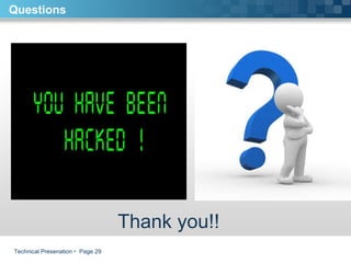 Technical Presenation     Page  Questions  Thank you!!   