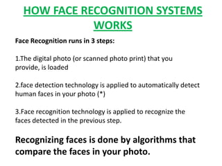 online course: computer vision: face recognition quick... face recognition | PPTX