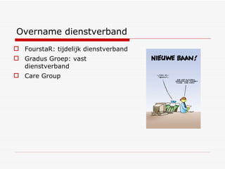 Overname dienstverband FourstaR: tijdelijk dienstverband Gradus Groep: vast dienstverband Care Group 