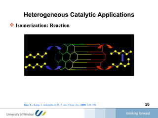 Heterogeneous Catalytic Applications Isomerization: Reaction   Rao, Y. ; Kang, J. Antonelli, D.M.  J. Am. Chem. Soc .  2008 ,  130,  394   