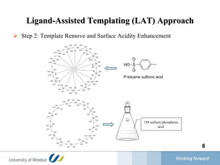 Ligand-Assisted Templating (LAT) Approach Step 2: Template Remove and Surface Acidity Enhancement 1 M sulfuric/phosphoric acid   