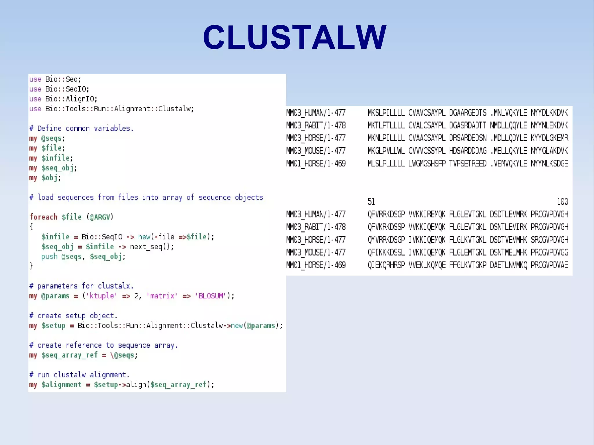 CLUSTALW
 