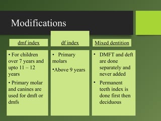 Indices for dental caries | PPT