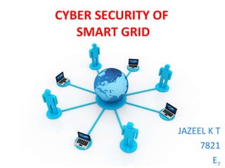CYBER SECURITY OF  SMART GRID JAZEEL K T 7821 E 7 Free Powerpoint Templates 