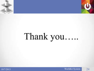 Worldkit System 2410/7/2013
Thank you…..
 
