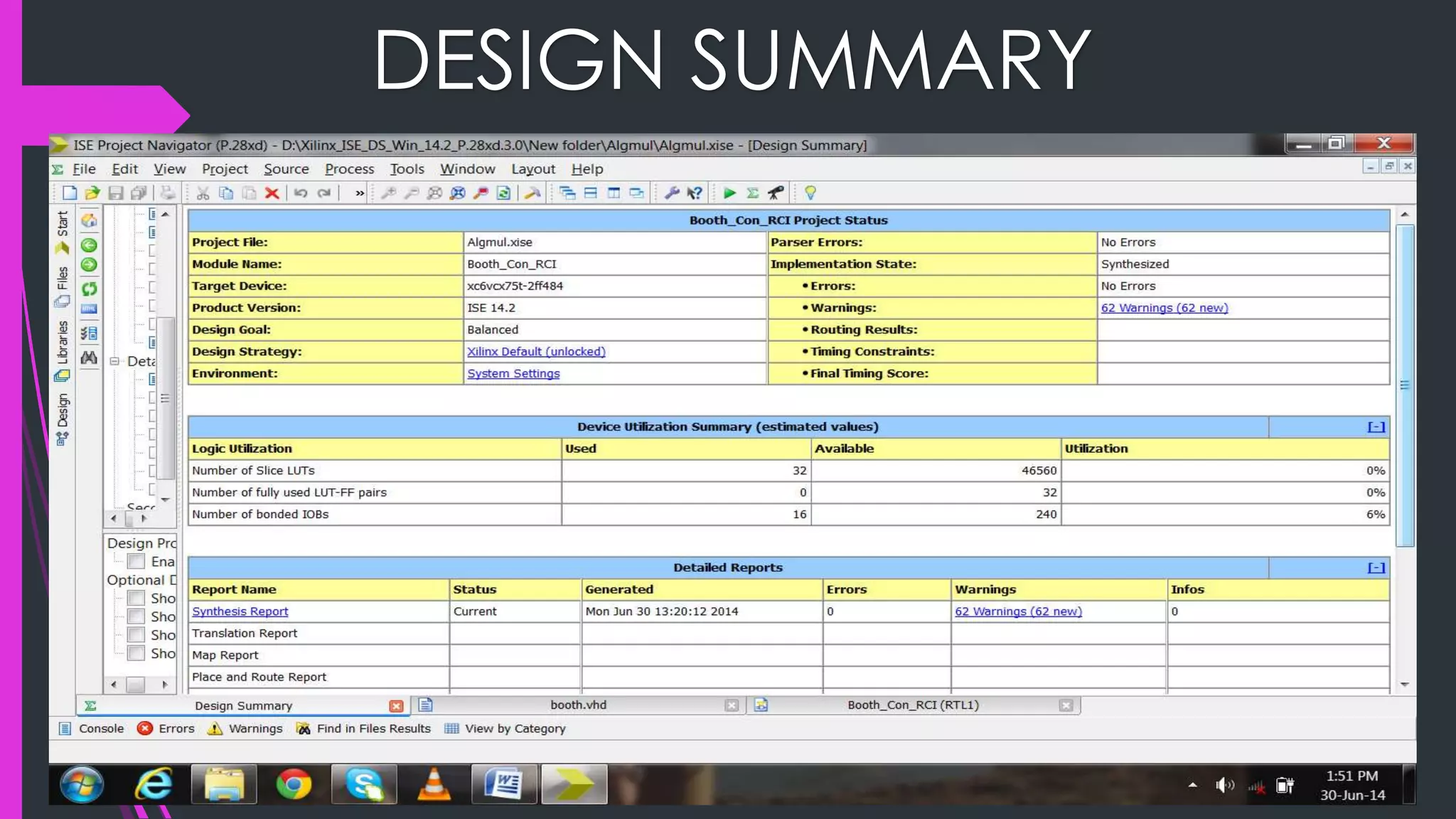 DESIGN SUMMARY 
 
