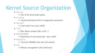 Kernel Source Organization
 
