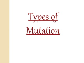 Types of
Mutation
 